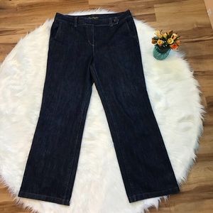 Ann Taylor Sz 14 Margo Dressy Denim Dark Wash EUC
